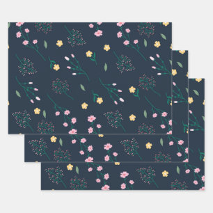 Flower Spring Blooming Floral Seamless Wrapping Paper Sheets