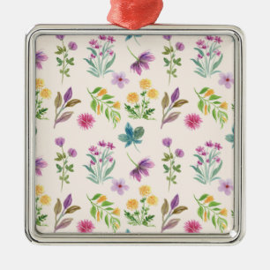 Flower Spring Botanical Floral Metal Ornament