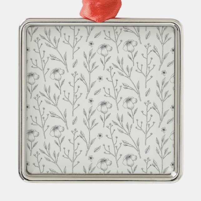 Flower Spring Botanical Floral Metal Ornament (Front)