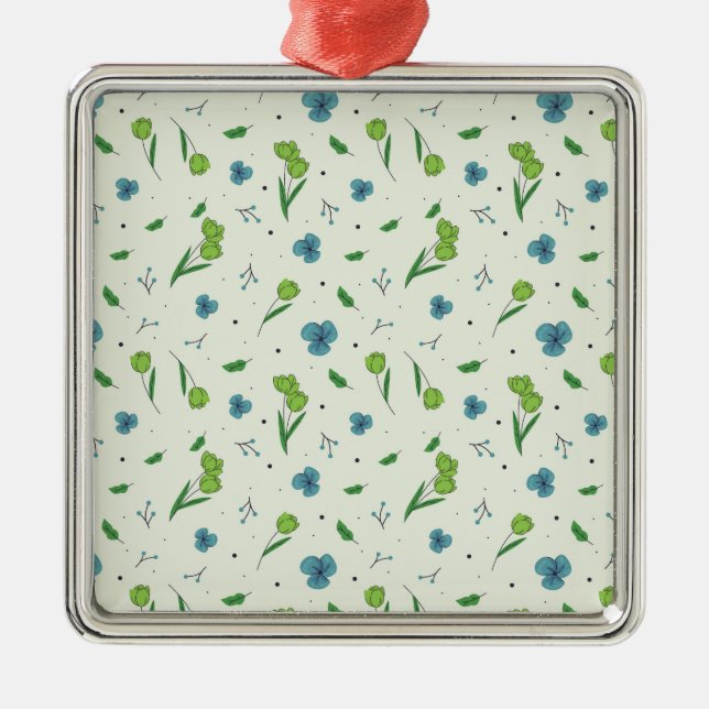 Flower Spring Botanical Floral Metal Ornament (Front)