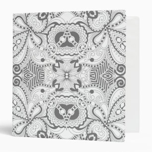 Flower Square Doodle 3 Ring Binder