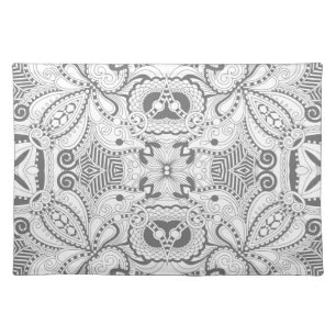 Flower Square Doodle Cloth Placemat