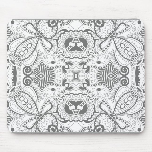 Flower Square Doodle Mouse Pad (Front)