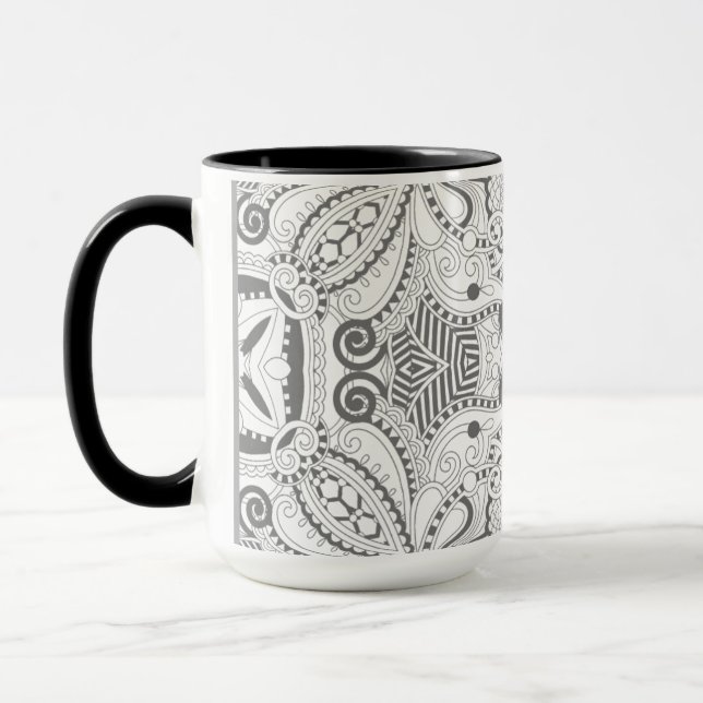 Flower Square Doodle Mug (Left)