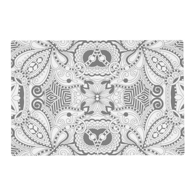 Flower Square Doodle Placemat (Front)