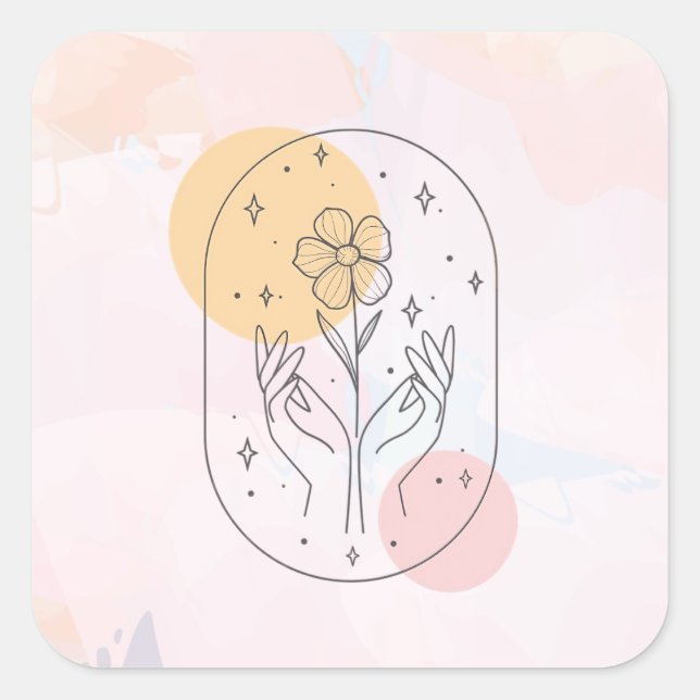 Flower Square Sticker (Front)