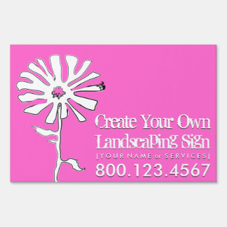 flower squiggle landscaping (color customizable) yard sign