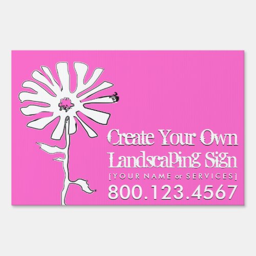flower squiggle landscaping color customizable yard sign