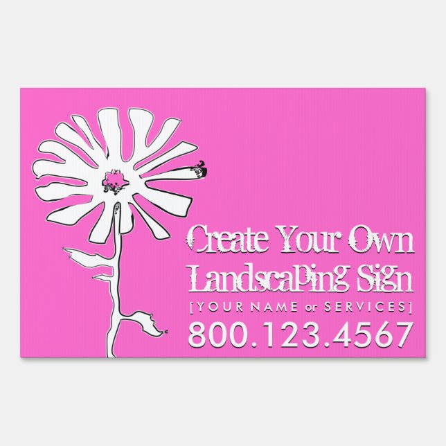flower squiggle landscaping (color customizable) yard sign (Back)