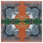 Flower Squirrel Fabric