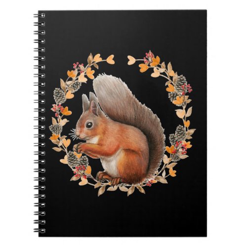 Flower Squirrel Fall Garden Forest Animal Notebook