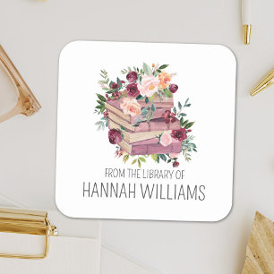 Flower Stack Book From the Library of Bookplate