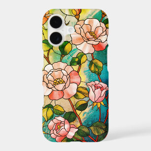 Flower Stained Glass Effect Pretty Girly Floral iPhone 17 Case