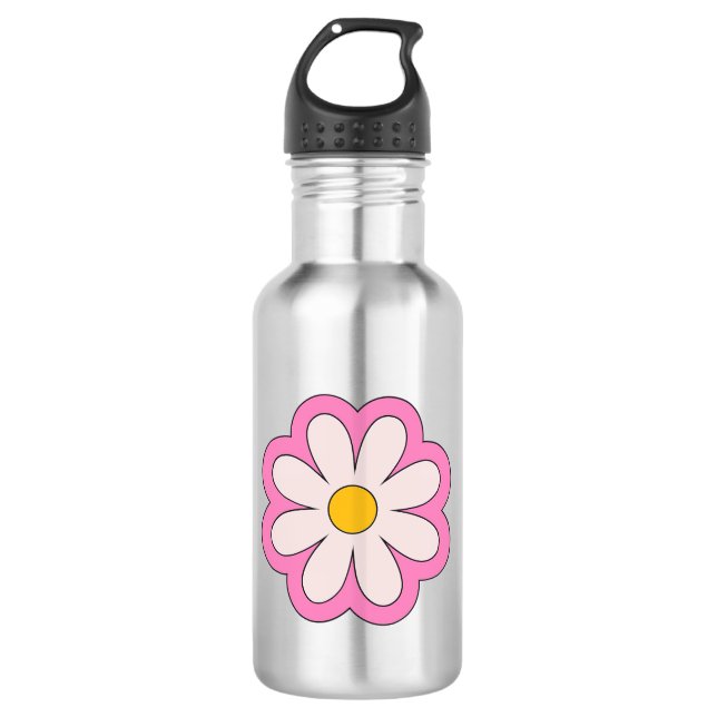 Flower Stainless Steel Water Bottle (Front)