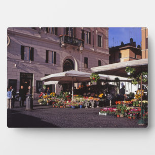 Flower stall market Rome Plaque