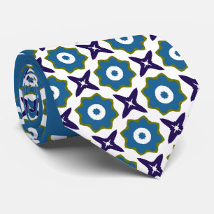 Flower Star Pattern Neck Tie