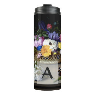 Flower Still Life Bosschaert Colorful Art Monogram Thermal Tumbler