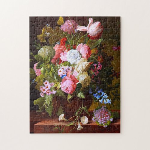 Flower Still Life Of RosesTulips And Hyacinths Jigsaw Puzzle
