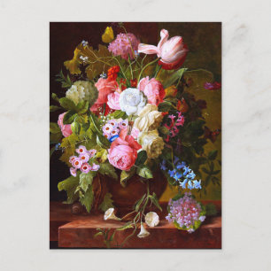 Flower Still Life Of Roses,Tulips And Hyacinths Postcard
