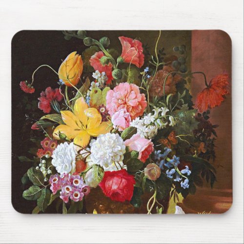 Flower Still Life Of Roses Tulips And Violets Mouse Pad