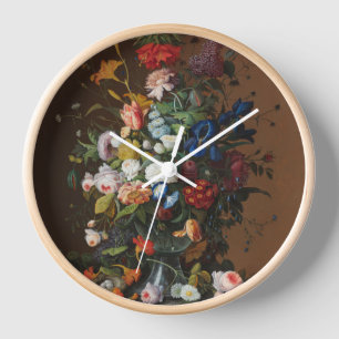 Flower Still Life with Bird's Nest Severin Roesen Clock