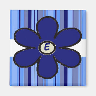 Flower Stripe Initial Magnet