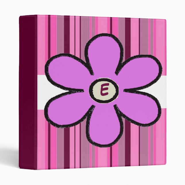 Flower Stripes Initial Binder (Front/Spine)