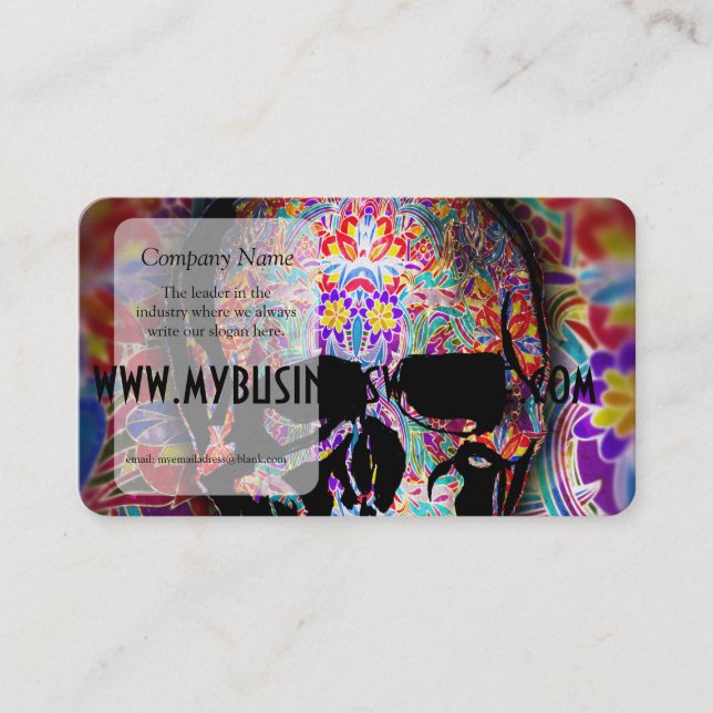 Flower Sugar Skull Business Card (Front)