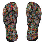 Flower Sugar Skull Flip Flops