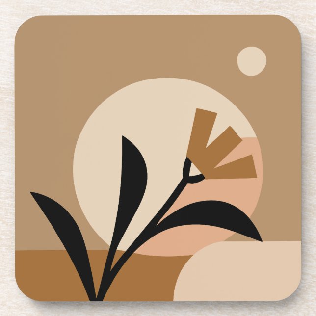 Flower Sun Boho Beverage Coaster (Front)