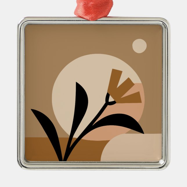 Flower Sun Boho Metal Ornament (Front)