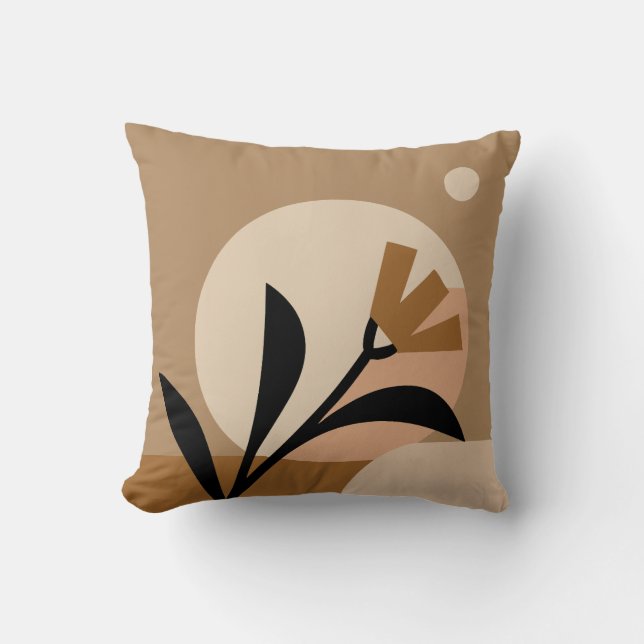 Flower Sun Boho Throw Pillow (Front)