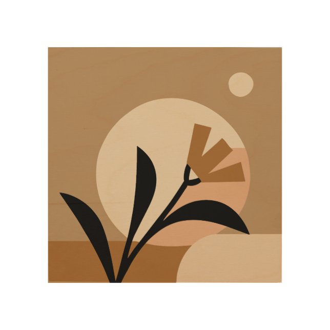 Flower Sun Boho Wood Wall Art (Front)