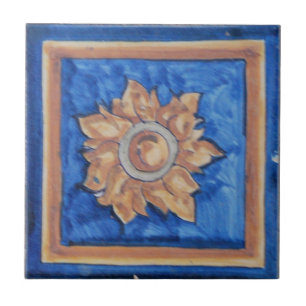Flower/Sun Spanish Tile
