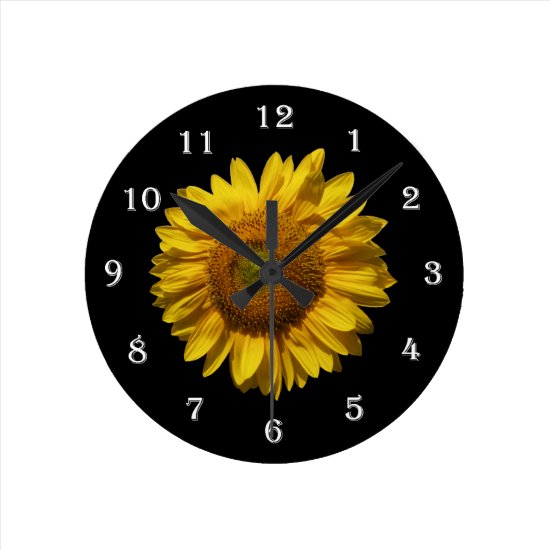 Flower Sunflower Wall Clock - Mammoth Sunflower