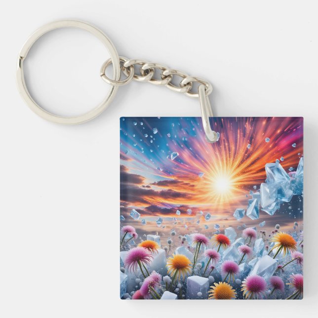 Flower Sunset Keychain (Front)