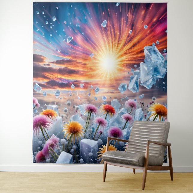 Flower Sunset Tapestry (In Situ)