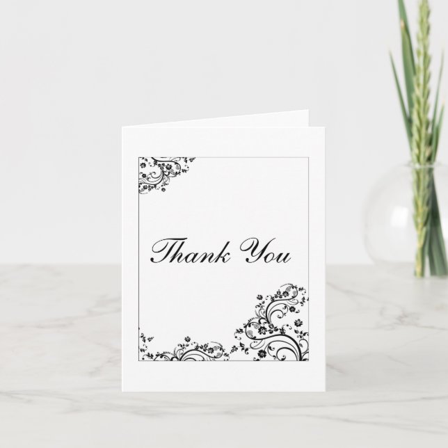 Flower Swirl Thank You Card (Front)