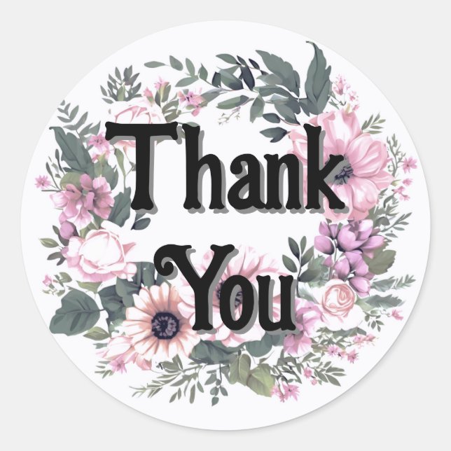 Flower Tag Thankyou Wreath Classy Coquette (Front)