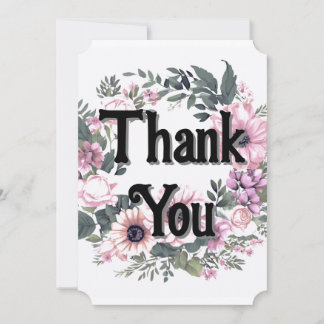 Flower Tag Thankyou Wreath Classy Coquette Invitation