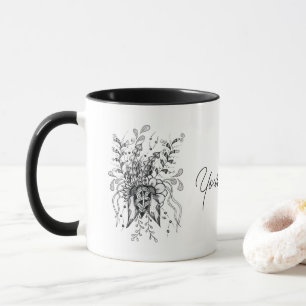 Flower Tangle Art, drawn -  Mug