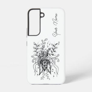 Flower Tangle Art, drawn - Samsung Galaxy S22 Case