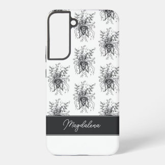 Flower Tangle Art Hand-Drawn black & white - Samsung Galaxy S22+ Case