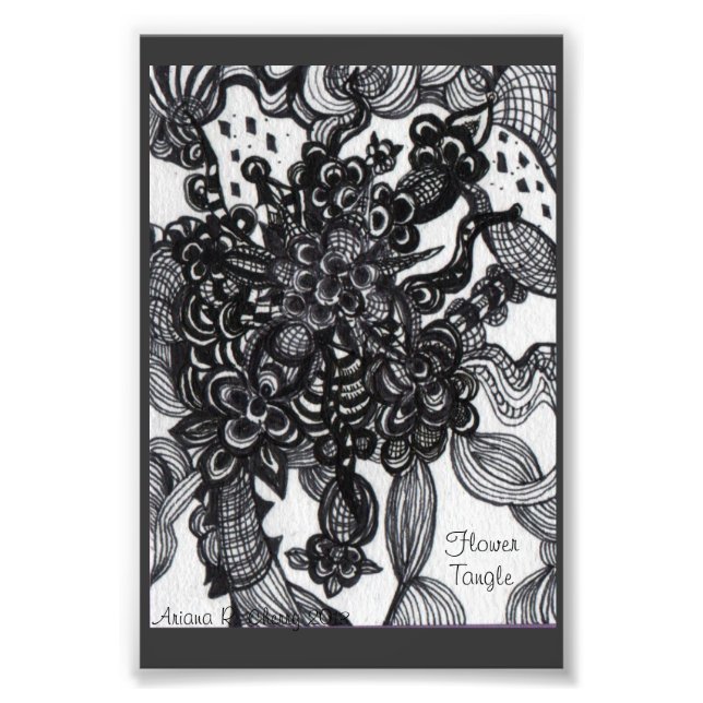 Flower Tangle Inspired Photo Print (Front)