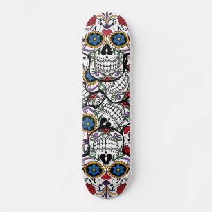 Flower Tattoo Skull Roses Heart Skateboard Deck