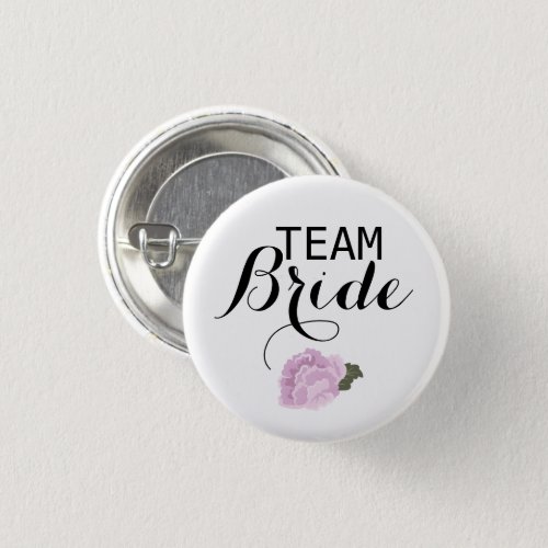 Flower Team Bride Wedding Pin back Buttons Badges