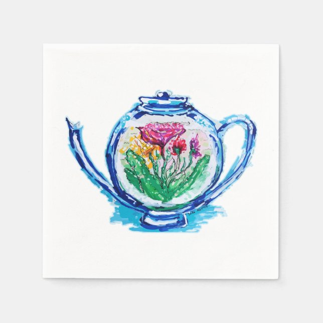 Flower Teapot Napkins (Front)