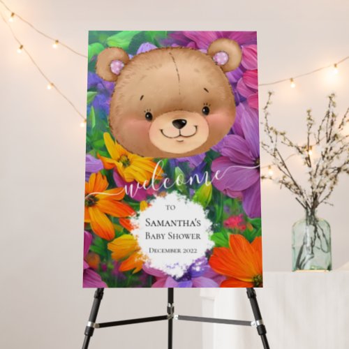 Flower Teddy Girl Foam Board backdrop