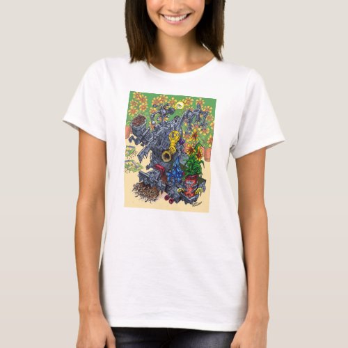 Flower Tender Gadget T_shirt w background