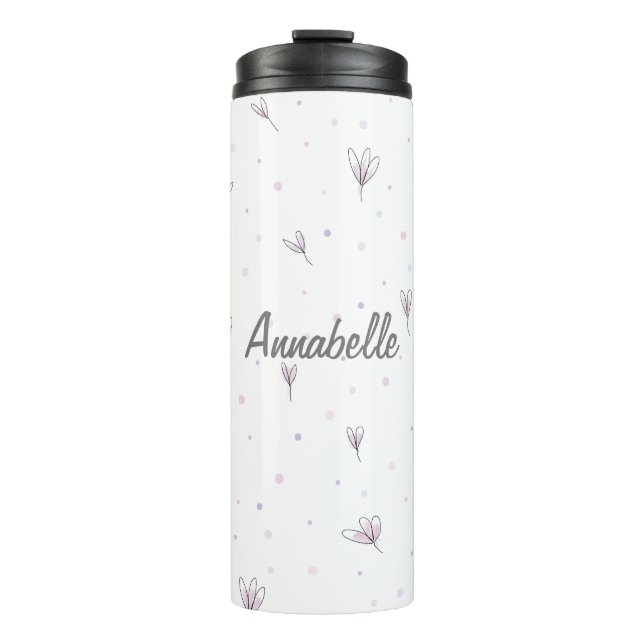 Flower Thermal Bottle Personalized Name (Front)